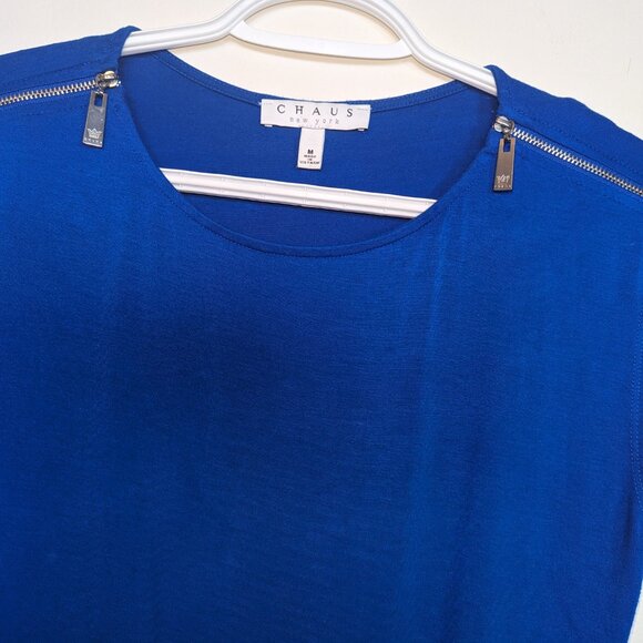 Chaus New York Blue Sleeveless Top (Size M) - Made in Vietnam - Picture 3 of 6